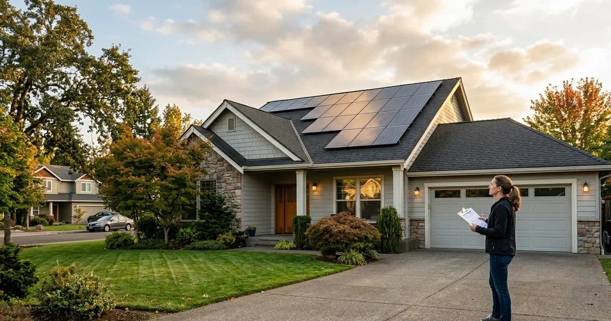 Rooftop solar panels on a modern American home — illustration for: Solar Companies to Avoid: Red Flags to Watch