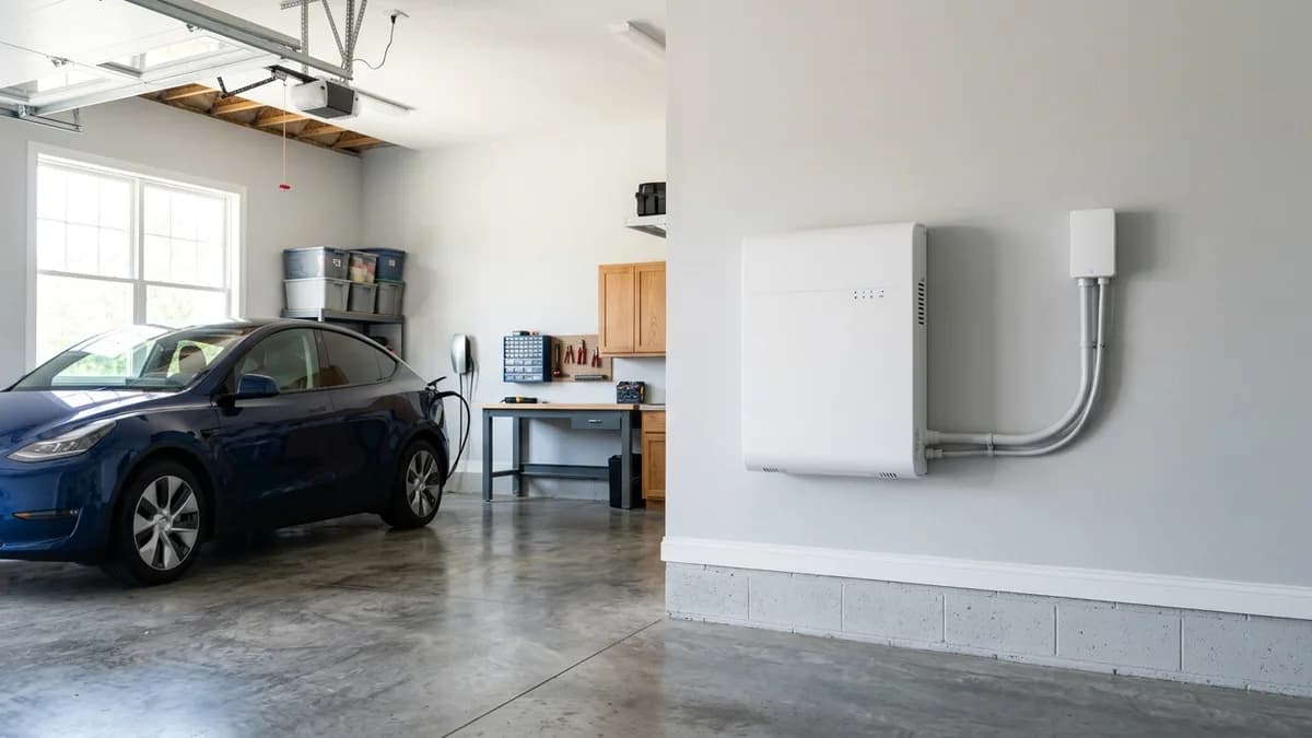 Home battery storage system in Wyoming Home battery storage unit installed at a residence in Wyoming - Battery Storage