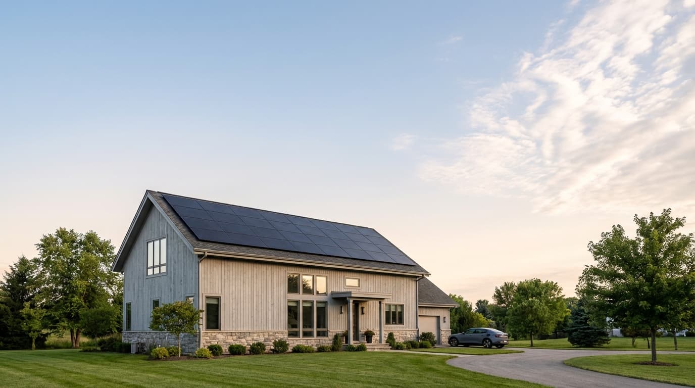 Residential home with solar panels in Summerville, South Carolina Residential house with modern solar energy system in Summerville, South Carolina - Best Solar Companies