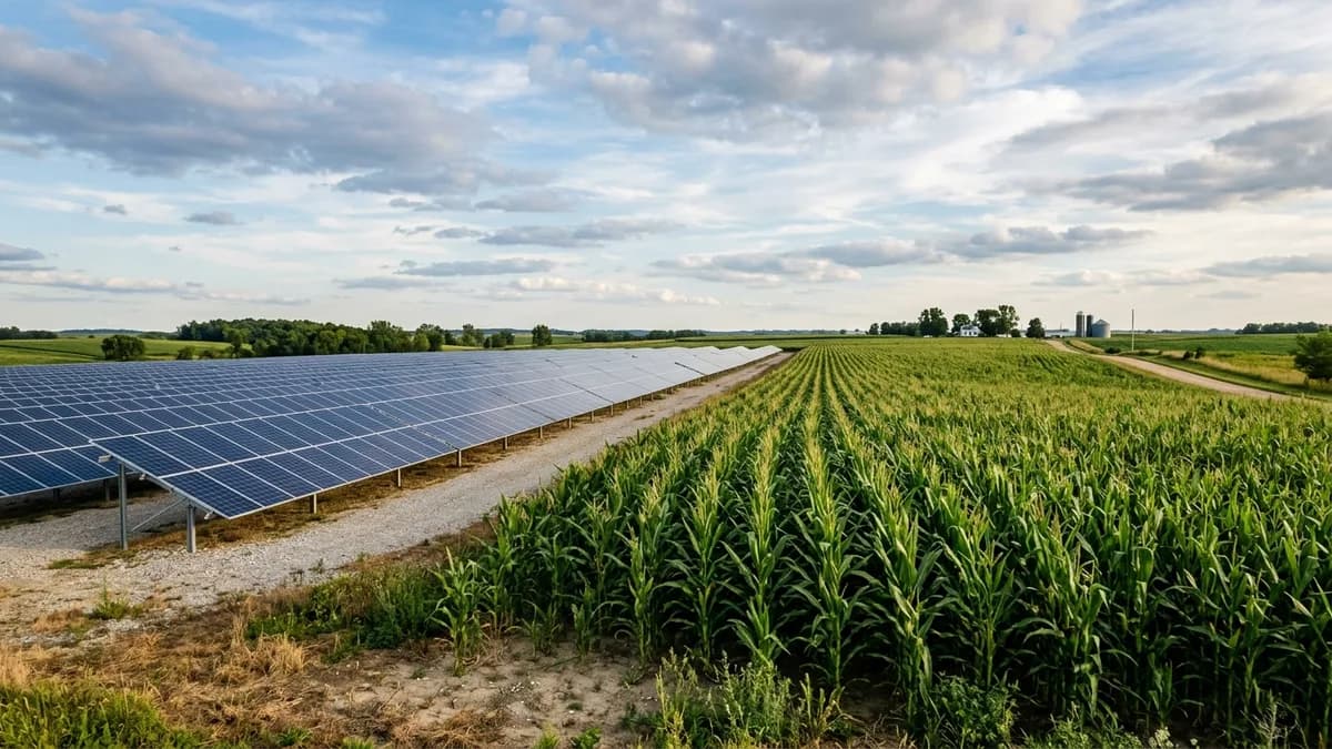 Solar farm on leased land in Maine Ground-mounted solar farm on rural land in Maine - Solar Farm Lease