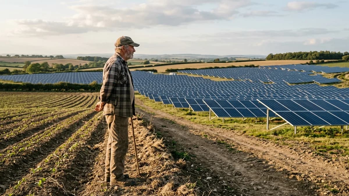 Solar farm on leased land in Georgia Farm field converted to a solar array in Georgia - Solar Farm Lease