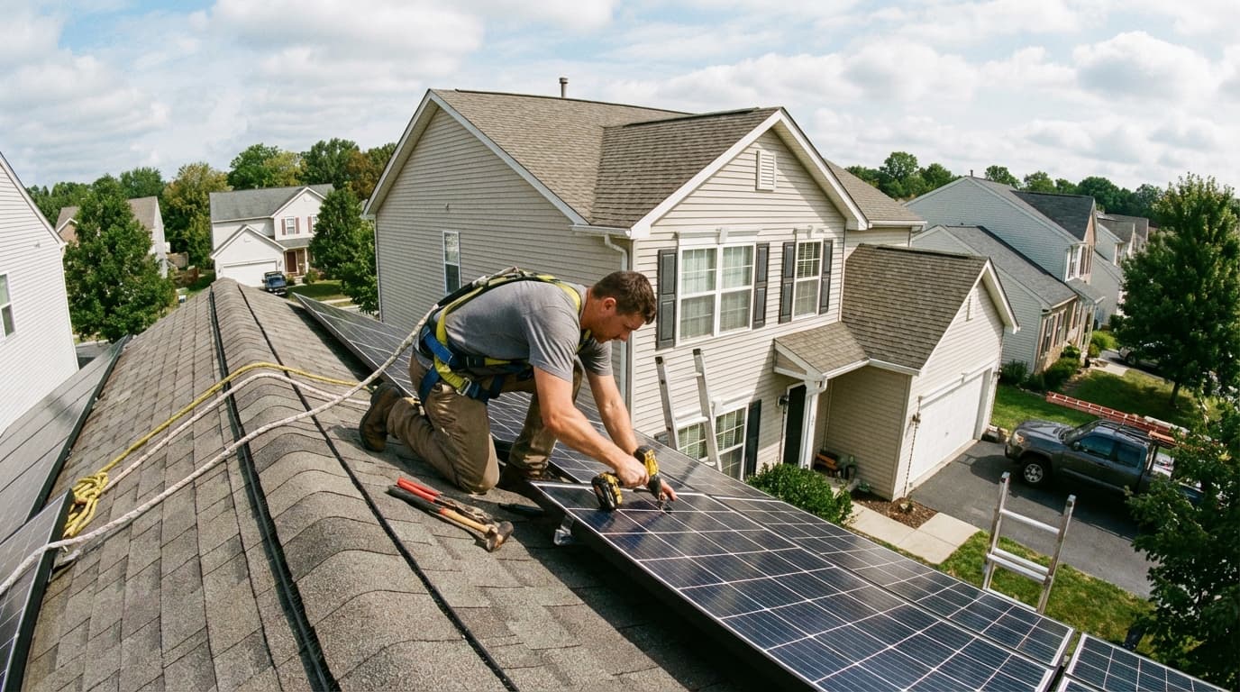 Professional solar panel installation in Tennessee Rooftop solar panel installation by certified team in Tennessee - Solar Lease