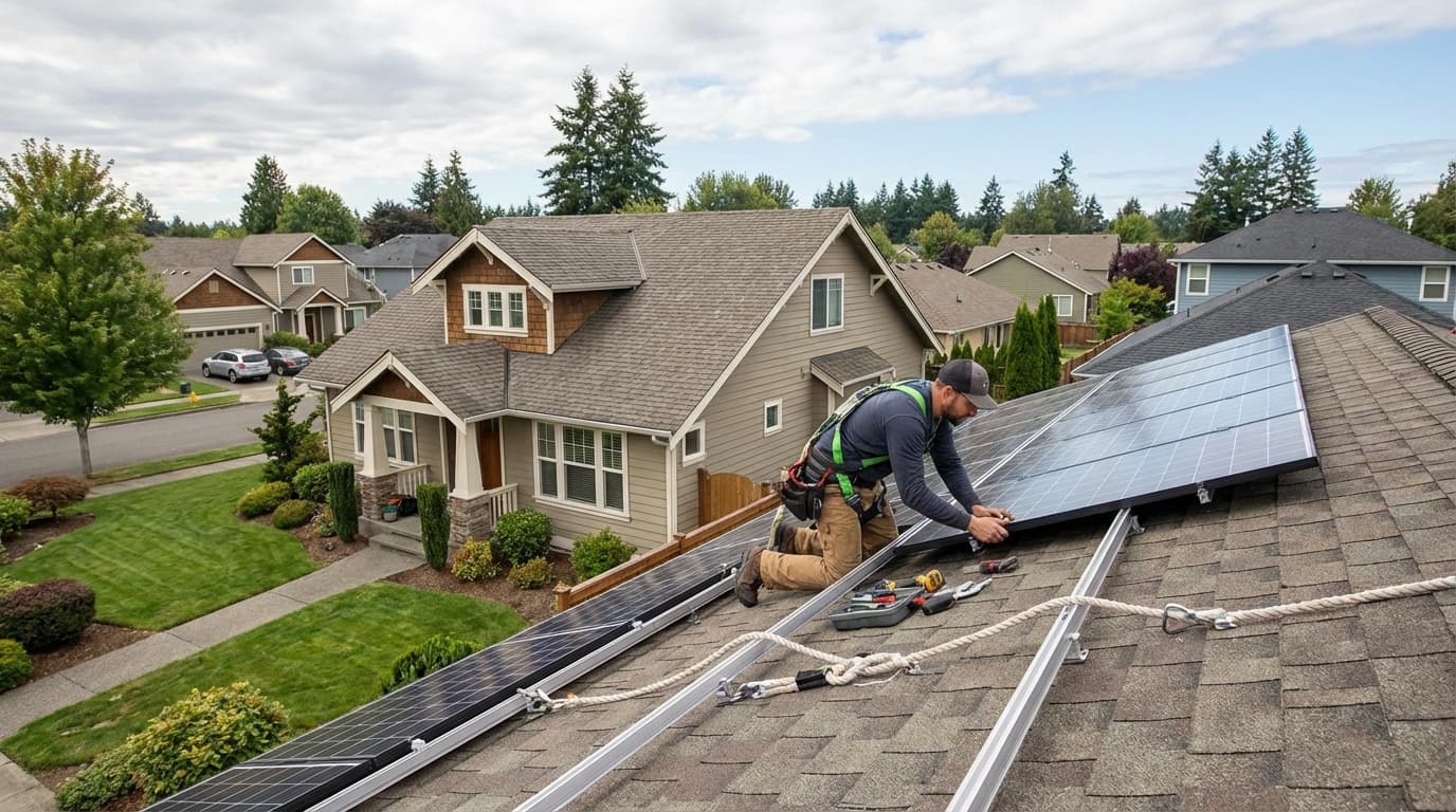 Professional solar panel installation in Florida Certified technicians installing solar panels in Florida - Solar Farm Lease