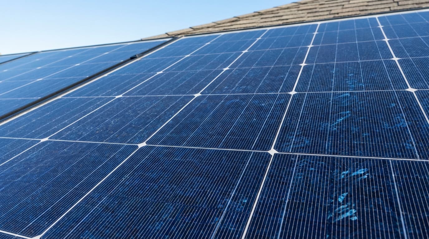 Solar panels under blue sky Solar panel array harnessing sunlight - How Much Do Solar Panels Cost in 2026?