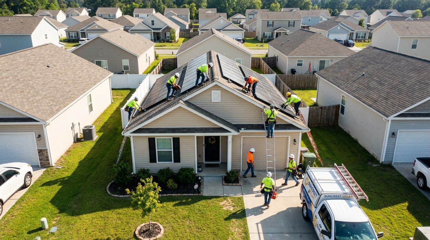 Best Solar Companies by State Solar installation crew working on a rooftop